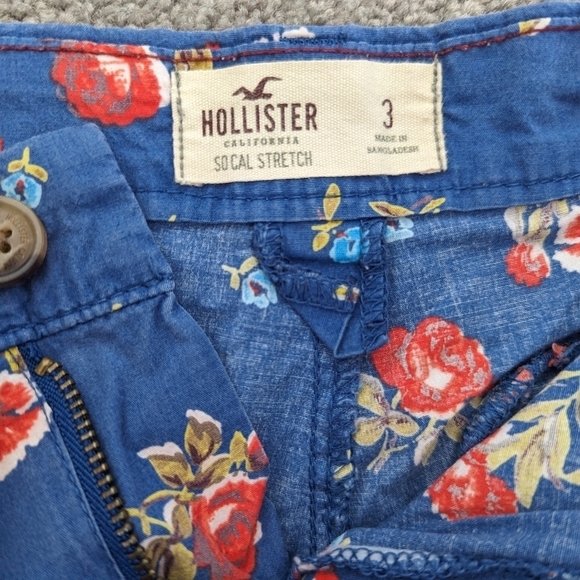 Hollister low rise cotton blend floral print shorts size Medium Bohemian - Picture 6 of 10